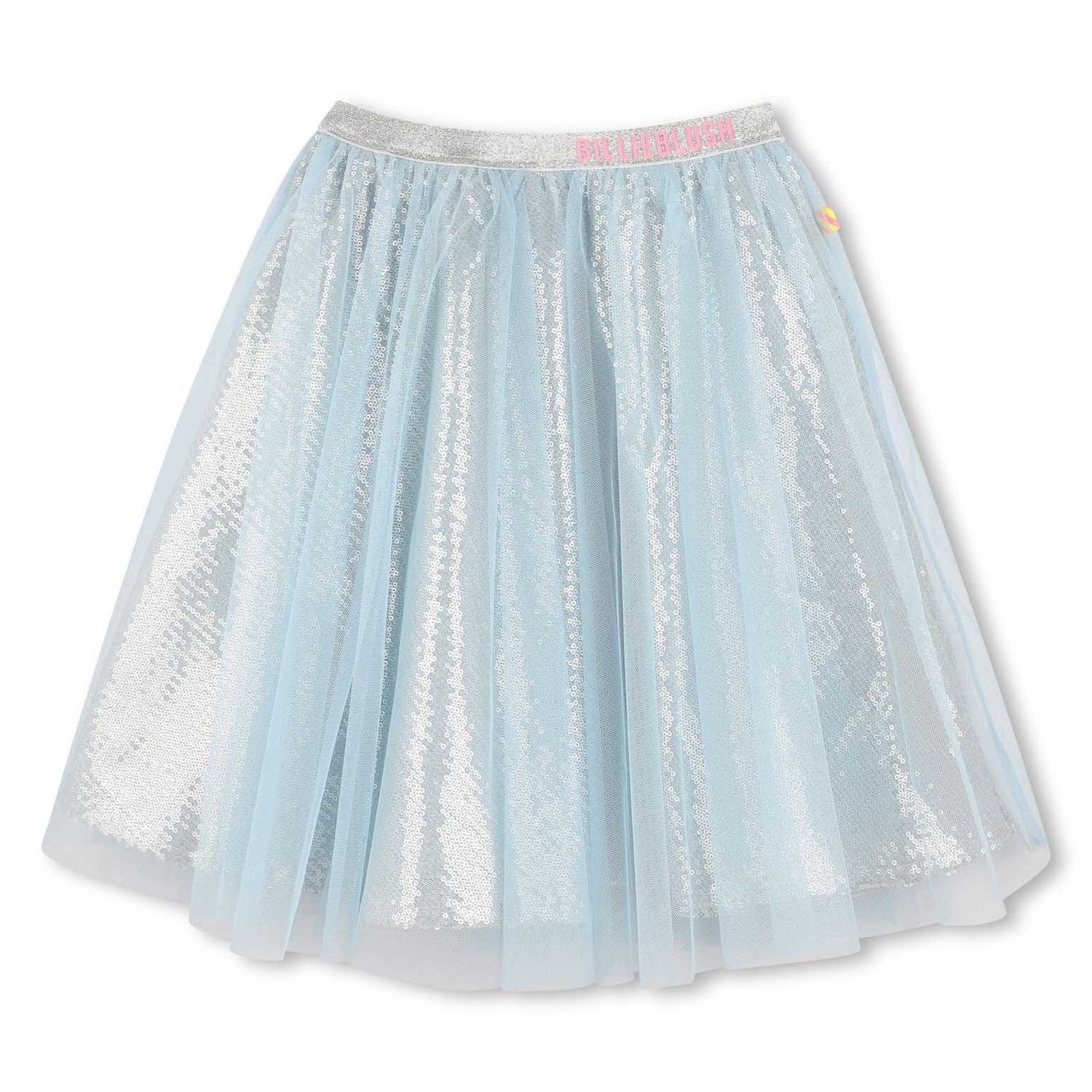 Billieblush Mesh Silver Sequins Skirt 3-10Y